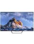 QLED TV on a stand displaying a mountain wallpaper with streaming app logos such as Netflix and YouTube along the bottom edge (Skyworth Google TV).